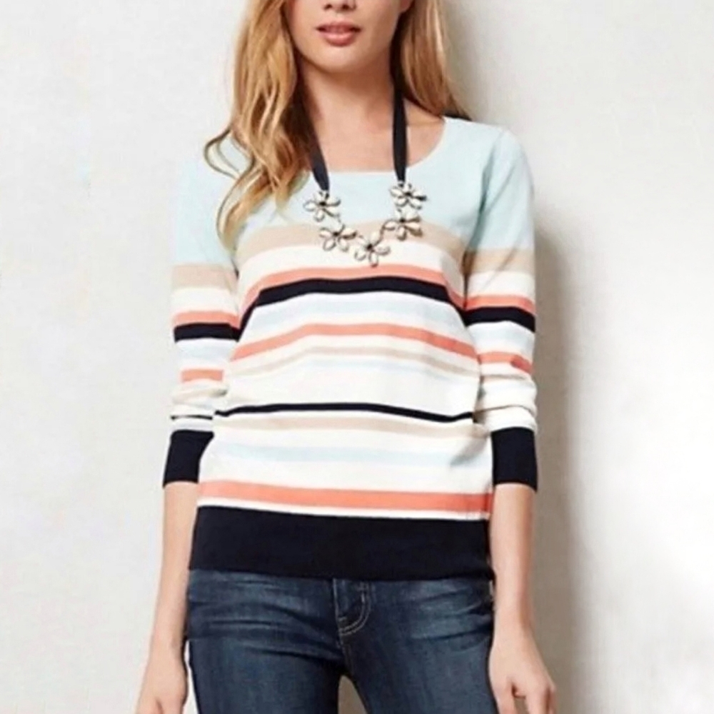 HWR Monogram | Anthropologie Striped Knit Sweater